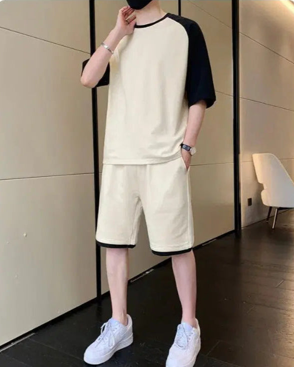 Men's Cotton Plain T-Shirt & Shorts Tracksuit